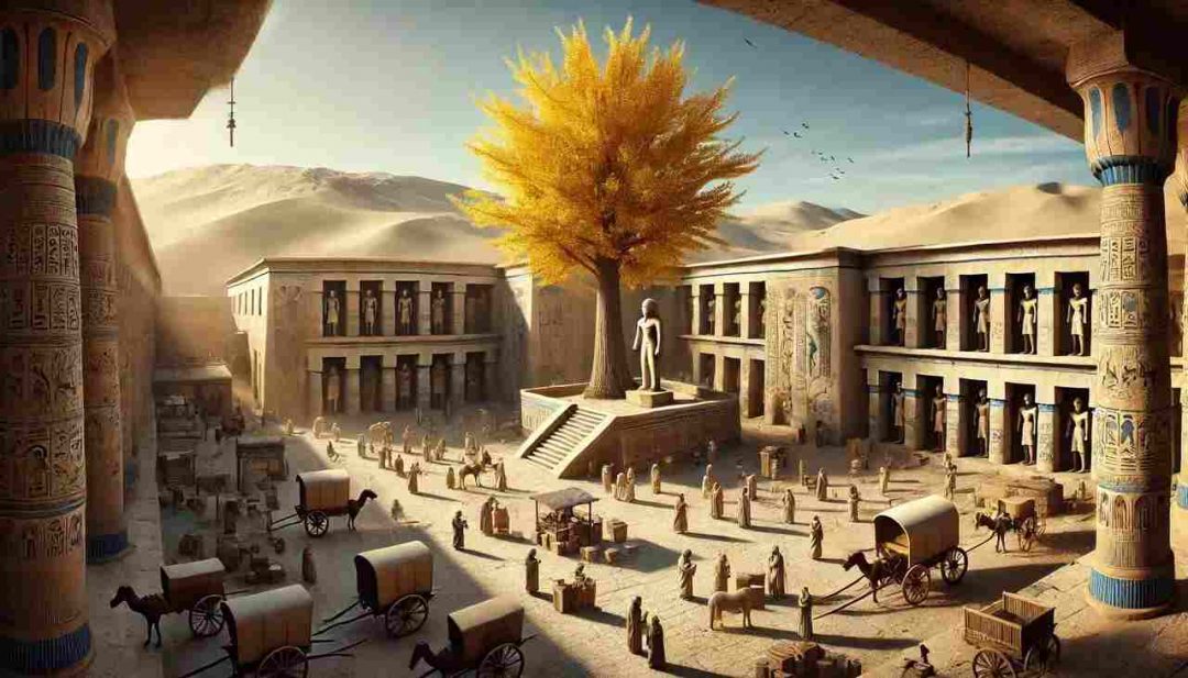 strom stred namestia staroveky egypt