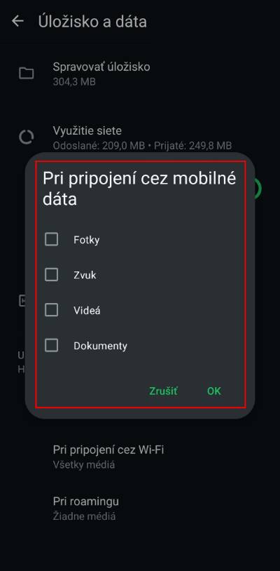 WhatsApp automaticke stahovanie suborov do pamate telefonu_5