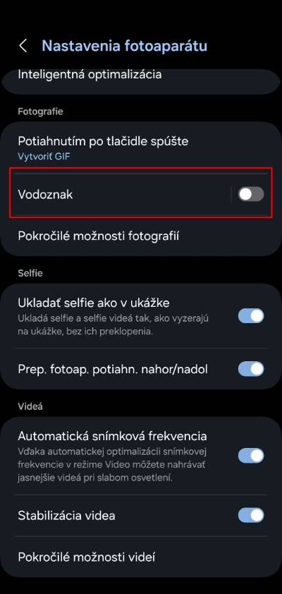 pridanie vodoznaku samsung telefony