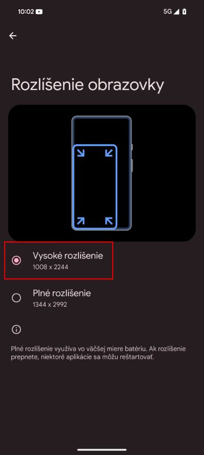 rozlisenie displeja smartfon